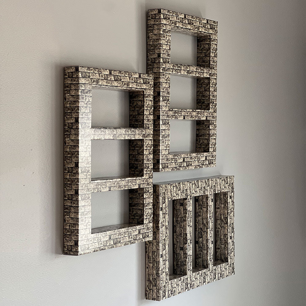 Brick Facade D.I.Y. 3-Window Shadow Box Frame Set