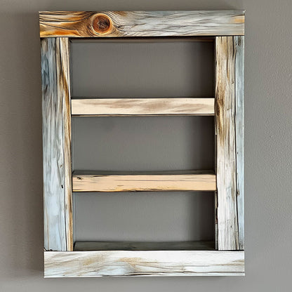 Rustic Wood Pre-Assembled 3-Window Shadow Box Frame Set