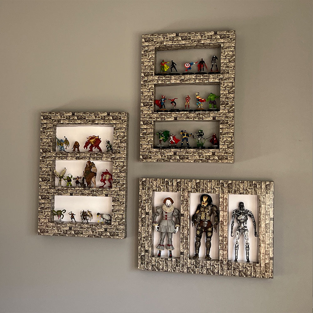 Brick Facade D.I.Y. 3-Window Shadow Box Frame Set