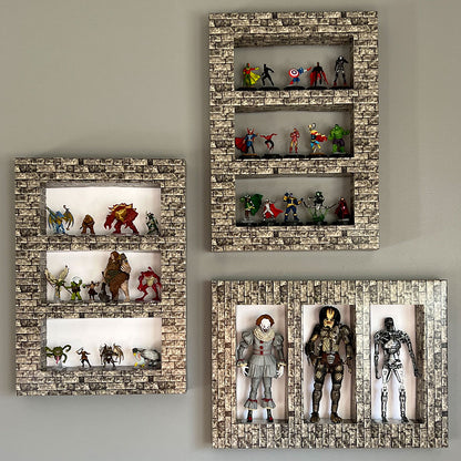 Brick Facade D.I.Y. 3-Window Shadow Box Frame Set