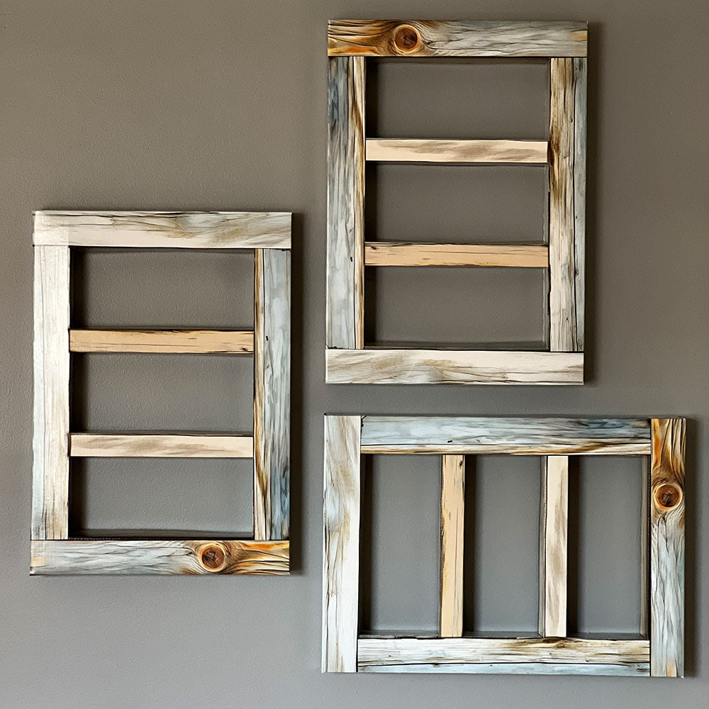 Rustic Wood Pre-Assembled 3-Window Shadow Box Frame Set – Shadow Pop ...