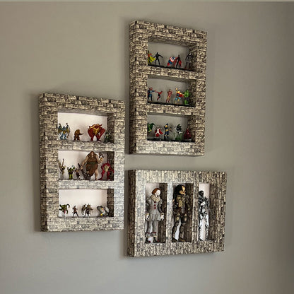 Brick Facade D.I.Y. 3-Window Shadow Box Frame Set