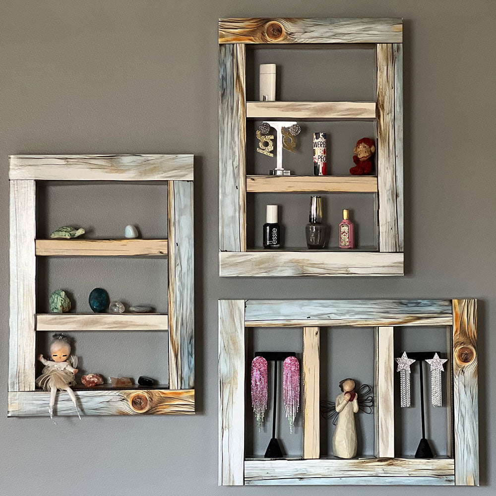 Rustic Wood D.I.Y. 3-Window Shadow Box Frame Set – Shadow Pop Displays