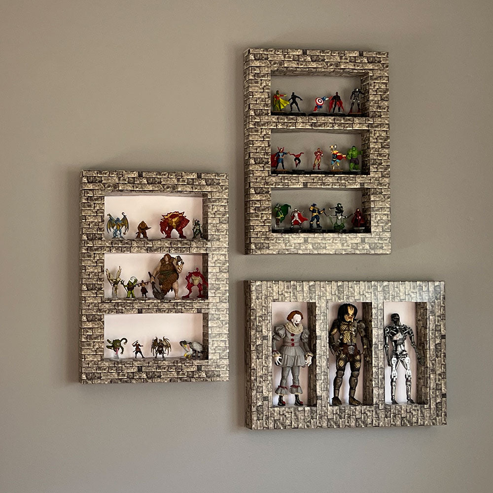 Brick Facade D.I.Y. 3-Window Shadow Box Frame Set