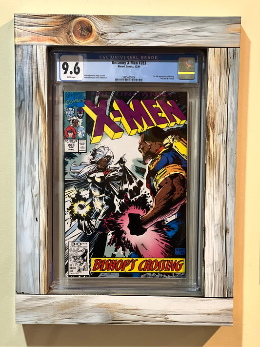 Pre-assembled: Slabbed Comic Shadowbox - Rustic Wood