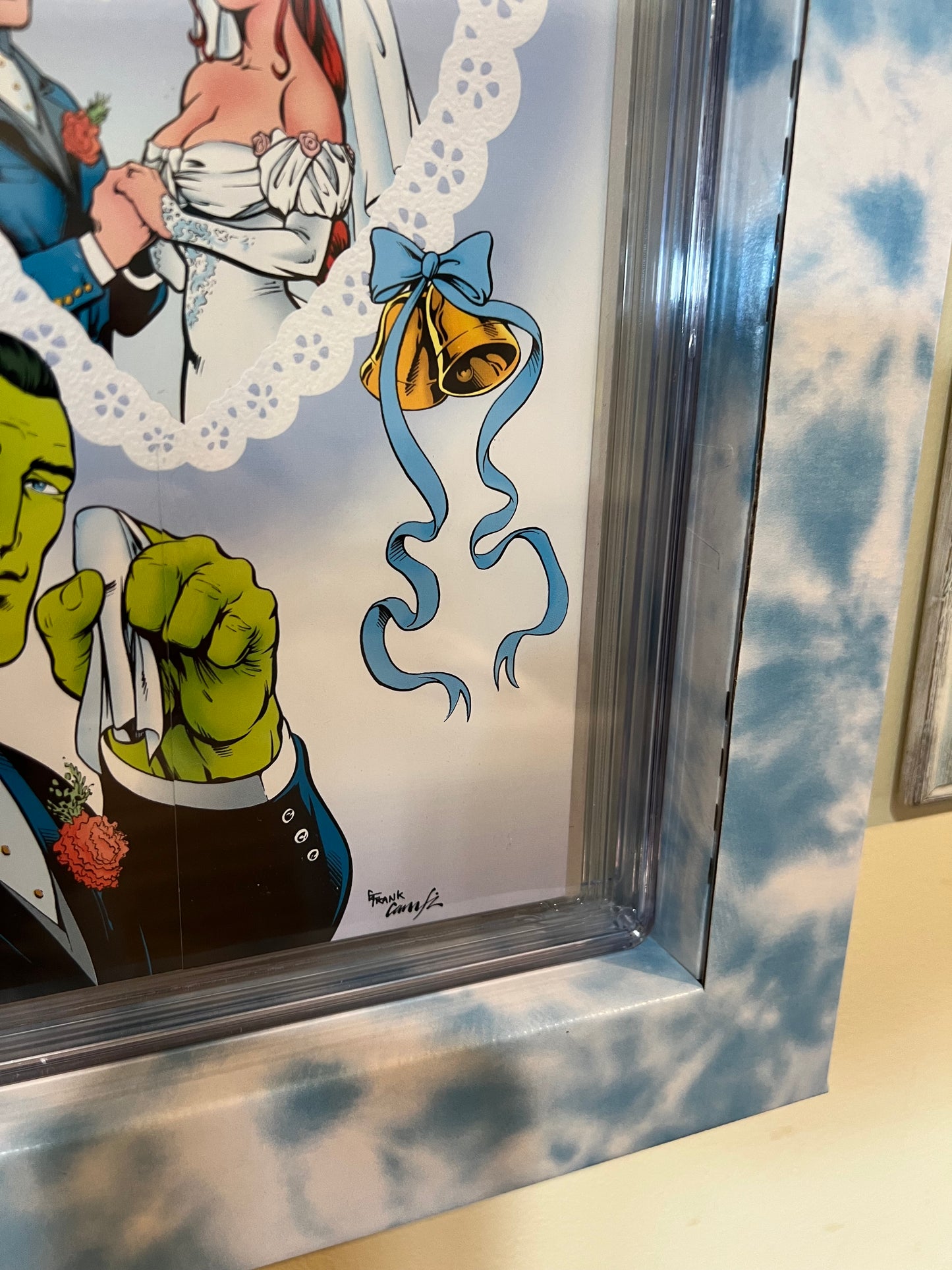 Pre-assembled: Slabbed Comic Shadowbox - Blue and White