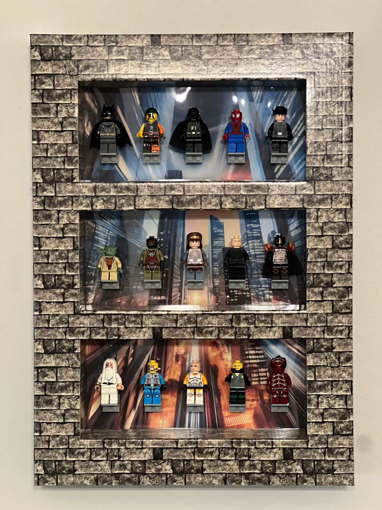 Brick Facade Mini-Figure Shelf Display Kit