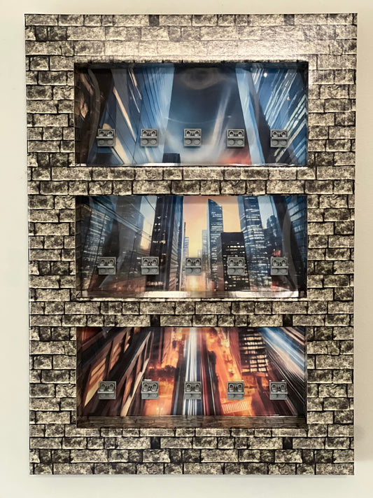 Brick Facade Mini-Figure Shelf Display Kit