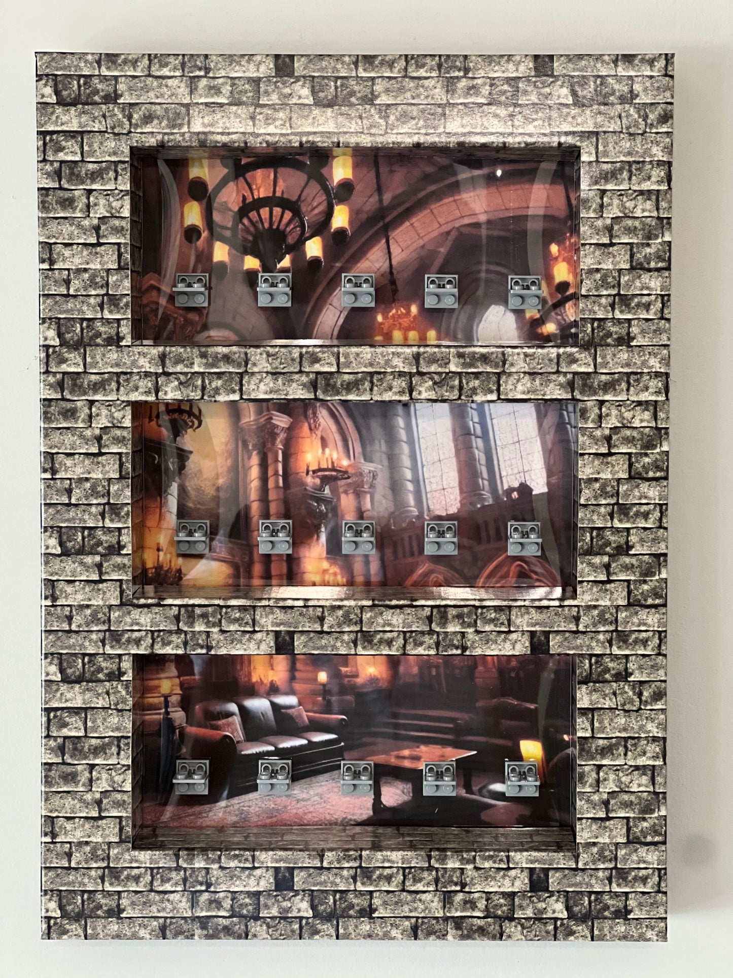 Brick Facade Mini-Figure Shelf Display Kit