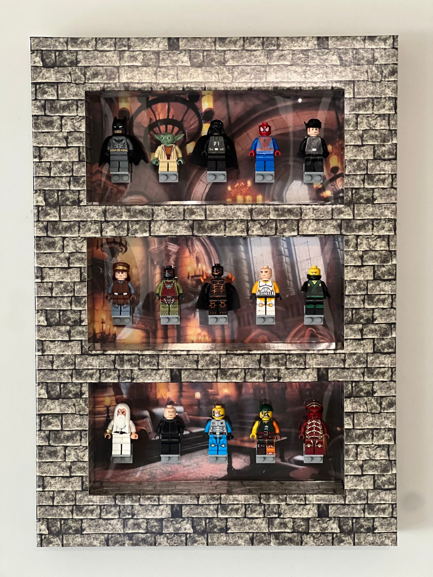Brick Facade Mini-Figure Shelf Display Kit