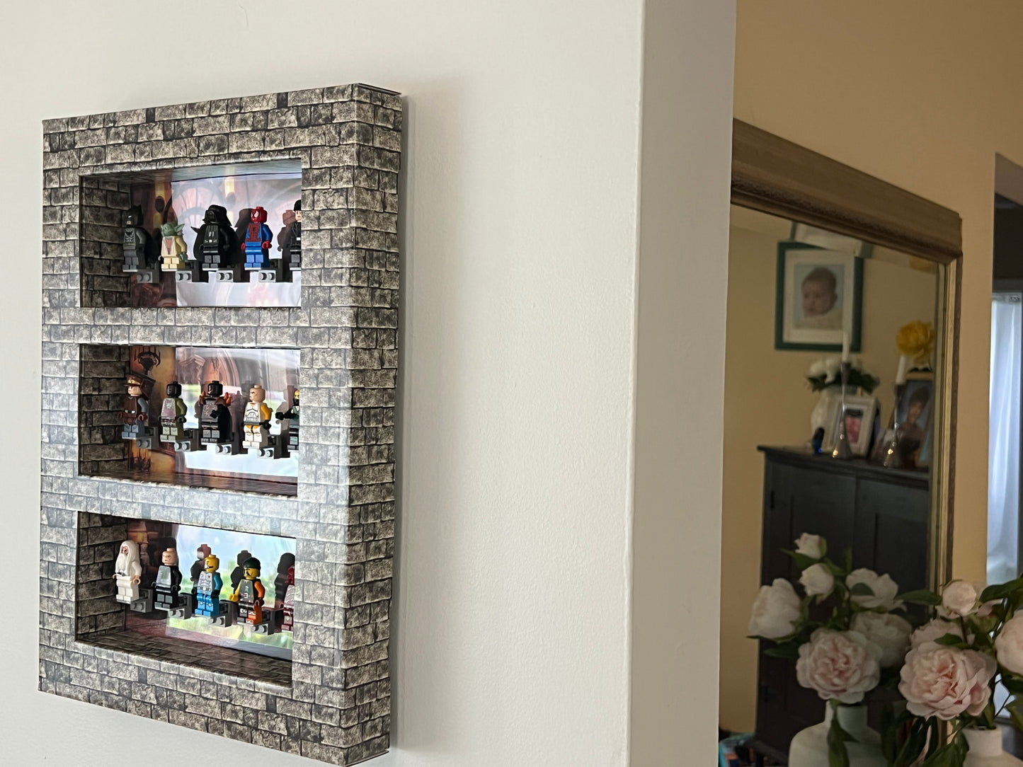 Brick Facade Mini-Figure Shelf Display Kit