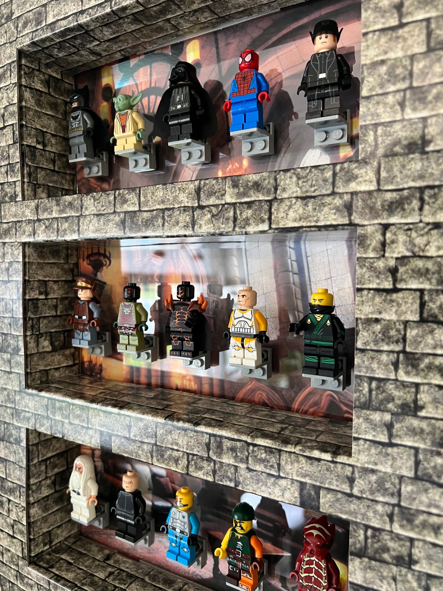 Brick Facade Mini-Figure Shelf Display Kit