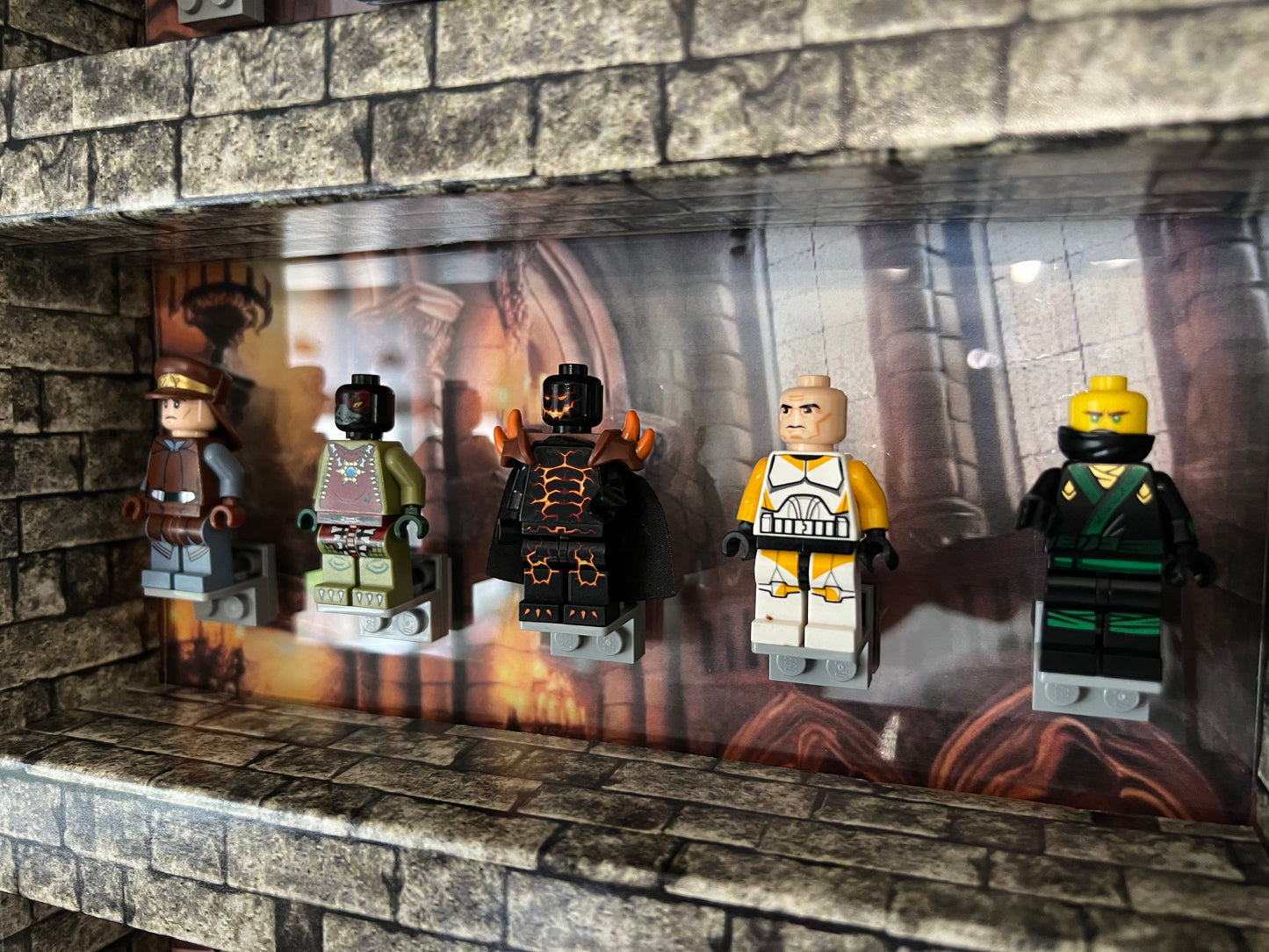 Brick Facade Mini-Figure Shelf Display Kit