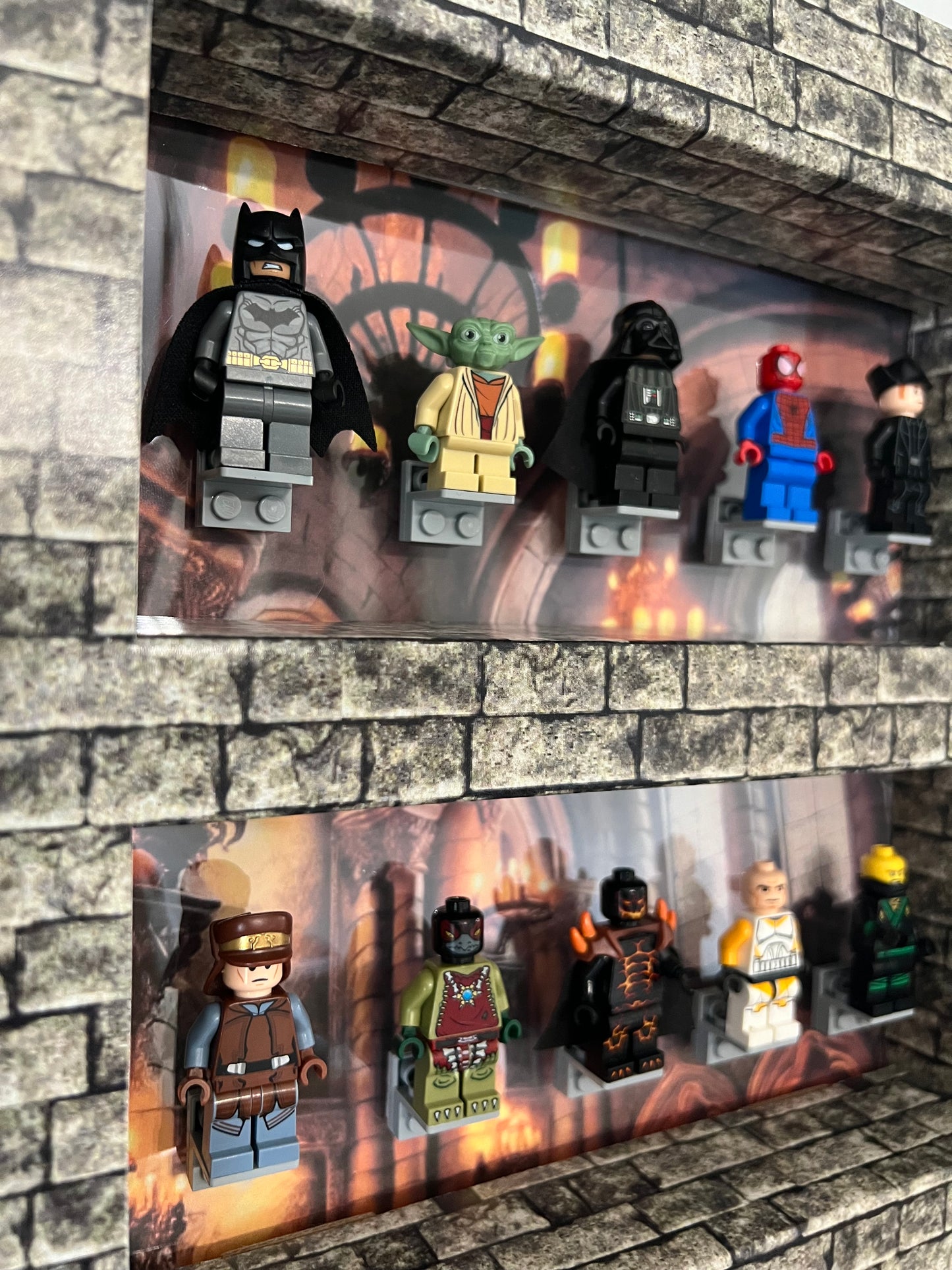 Brick Facade Mini-Figure Shelf Display Kit