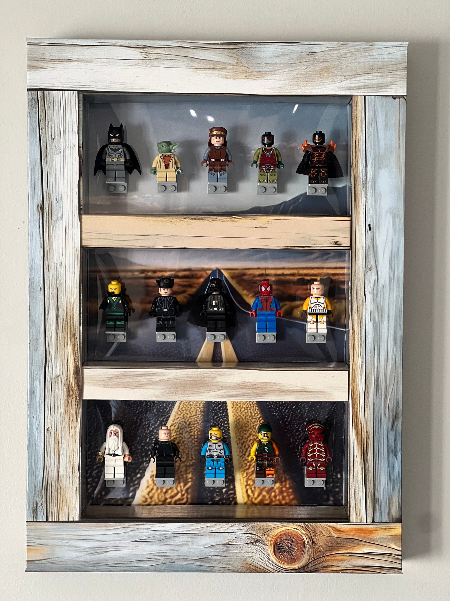 Rustic Wood Mini-Figure Shelf Display Kit
