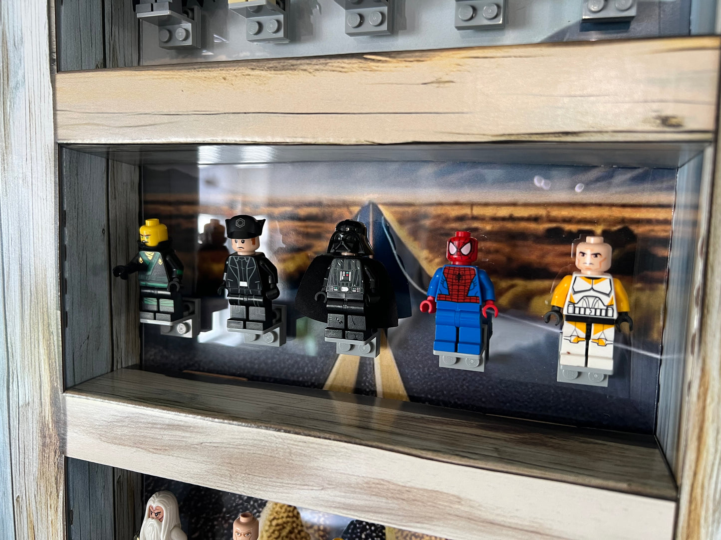 Rustic Wood Mini-Figure Shelf Display Kit