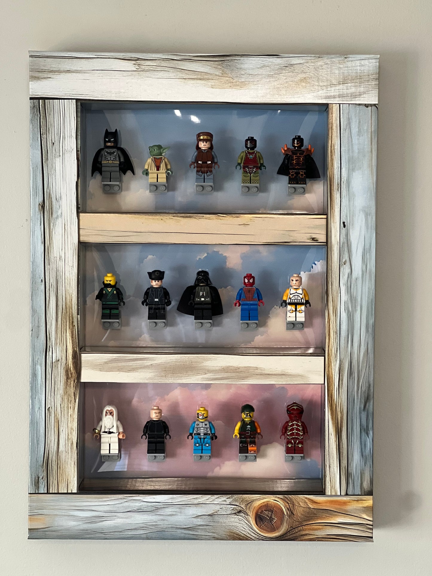Rustic Wood Mini-Figure Shelf Display Kit